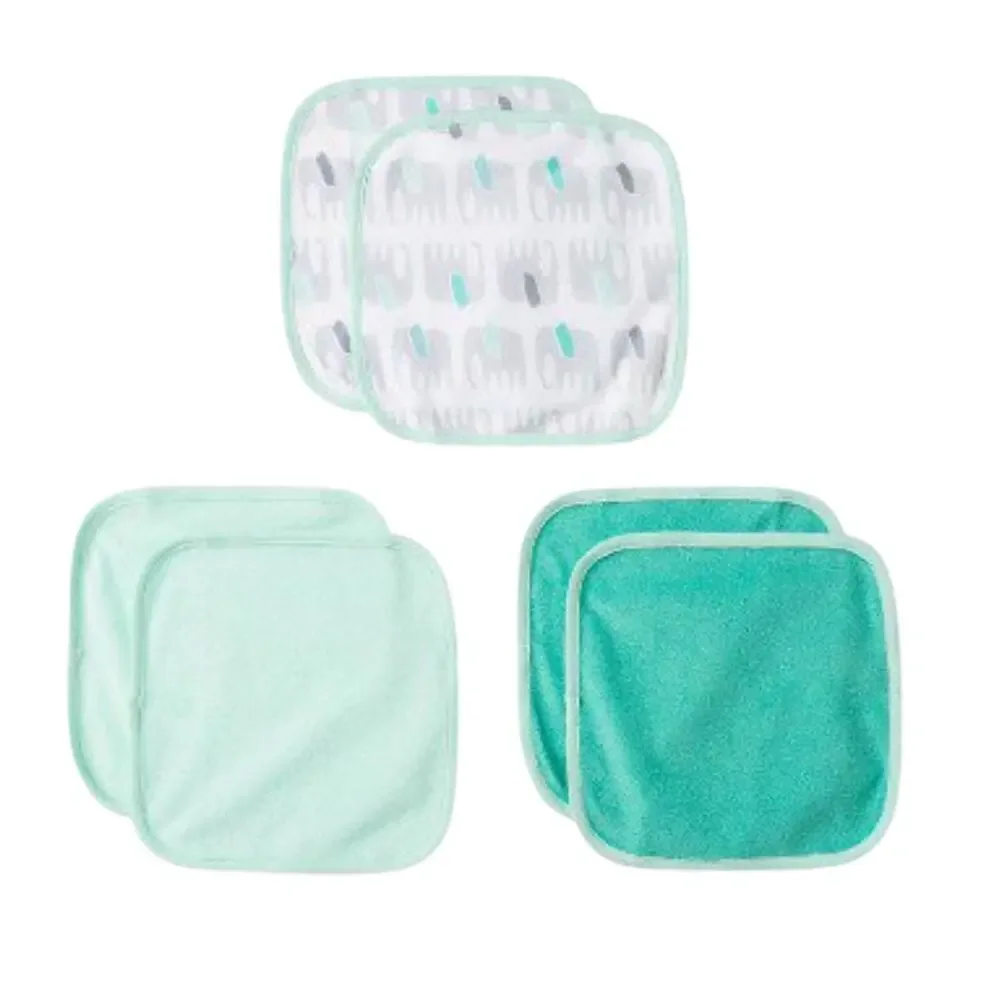 Baby Kids Washcloth Set 6 Elephant Little Peanut Green Cloud Island Green New